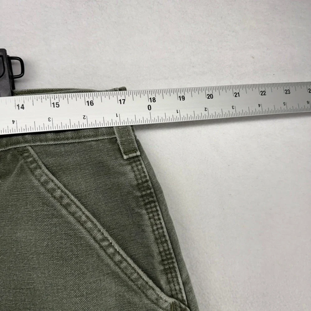 Vintage Carhartt Pants Mens 34x30 Green Loose Baggy Workwear Canvas Duck B11 90s